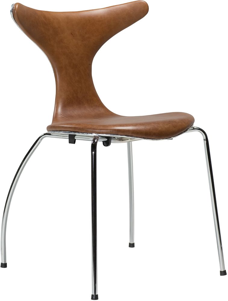 Dolphin stol Ljusbrun läder Krom Aluminium 2995 kr Trendrum se Dolphin stol Ljusbrun läder Krom Aluminium 2995 kr Trendrum se