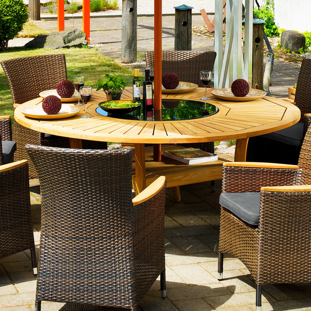 Teakbord med Lazy Susan i granit u00d8150 175 cm 11595 kr Trendrum se Teakbord med Lazy Susan i granit u00d8150 175 cm 11595 kr Trendrum se