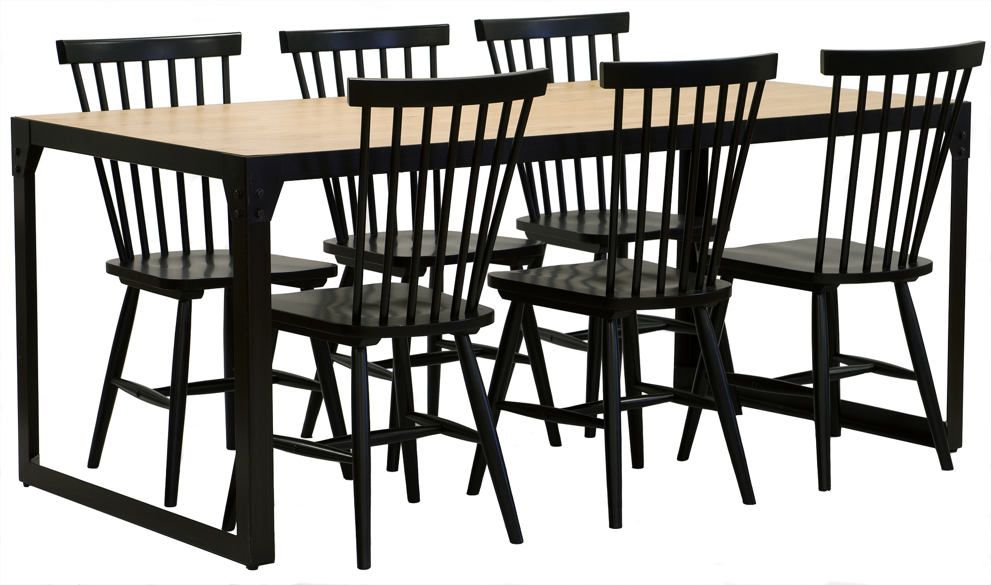 Matgrupp: Industri matbord + 6 st Karl Oskar pinnstol Matgrupp: Industri matbord + 6 st Karl Oskar pinnstol