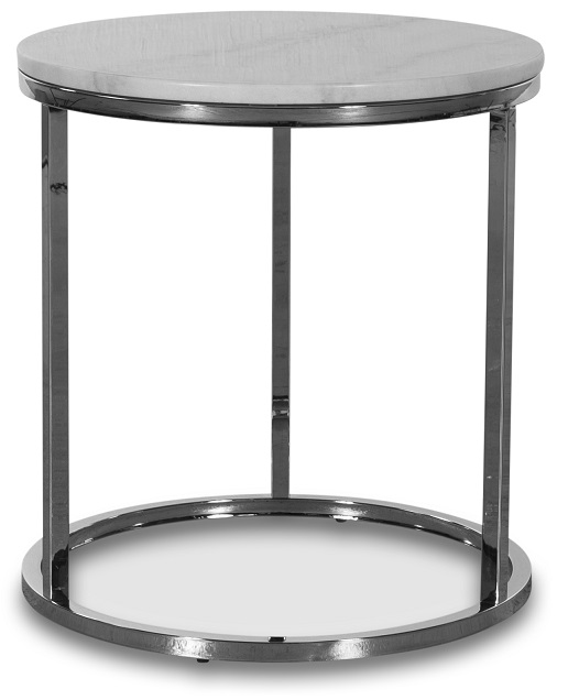 Accent soffbord rund 50 Vit marmor kromat underrede Designa soffbord ovalt Vit Krom 1490 kr Trendrum.se