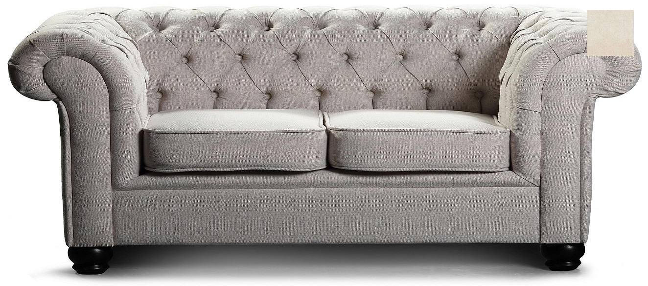 Chesterfield York 3sits soffa Ljusbeige sammet 7690 kr Trendrum.se