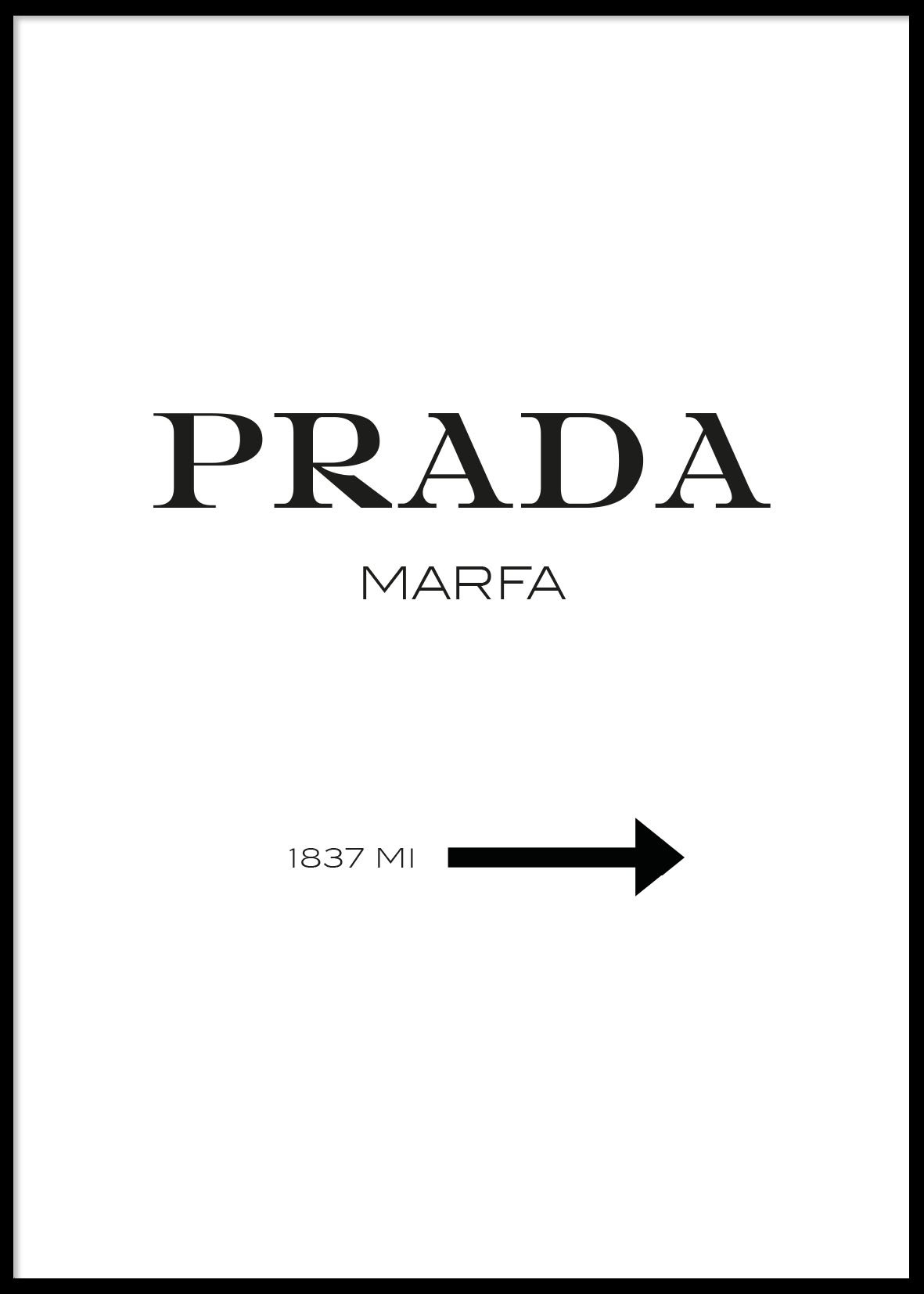 PRADA VERTIKAL WHITE Poster 50x70 cm 199 kr Trendrum.se
