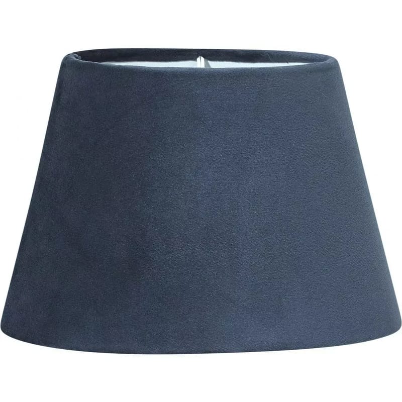 Oval Sammet lampskärm - Blå - 20 cm, Blå