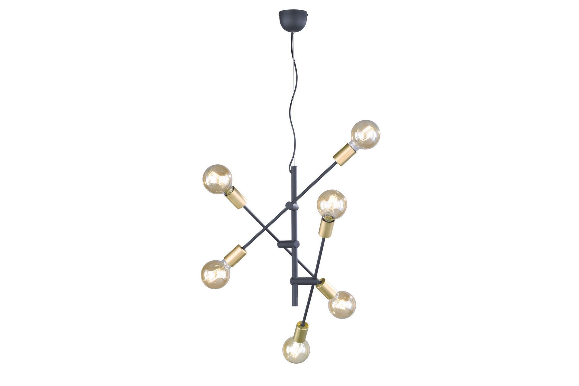 Cross Taklampa 6L E27 mattsvart/ guld