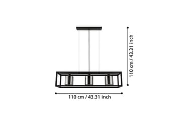 Takpendel Eglo Brisling Svart/Transparent Ram med 3 Lampor - Products - Belysning - Lampor & belysning inomhus - Taklampa & takbelysning - Pendellampa & hänglampa