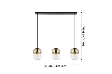 Takpendel Eglo Maryvilla med 3 Lampor - Svart/Brons/Guld/Gul - Products - Belysning - Lampor & belysning inomhus - Taklampa & takbelysning - Pendellampa & hänglampa