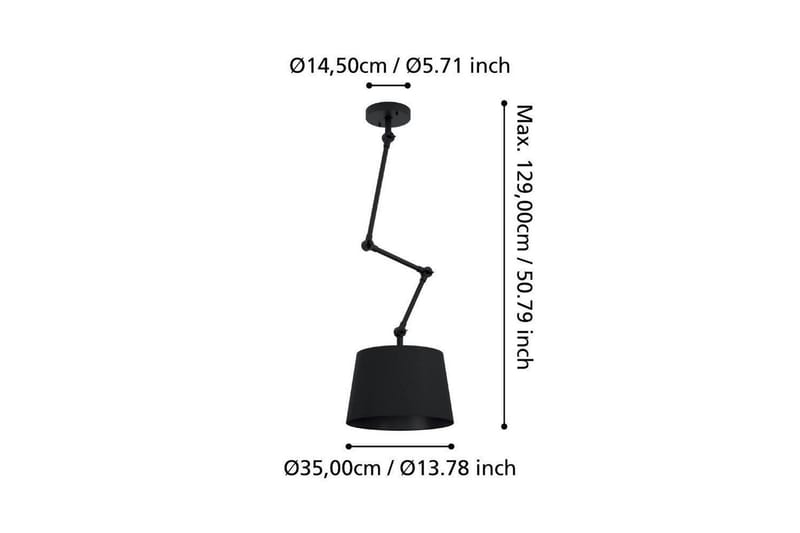 Takpendel Eglo Pistunio Svart - Svart - Products - Belysning - Lampor & belysning inomhus - Taklampa & takbelysning - Pendellampa & hänglampa