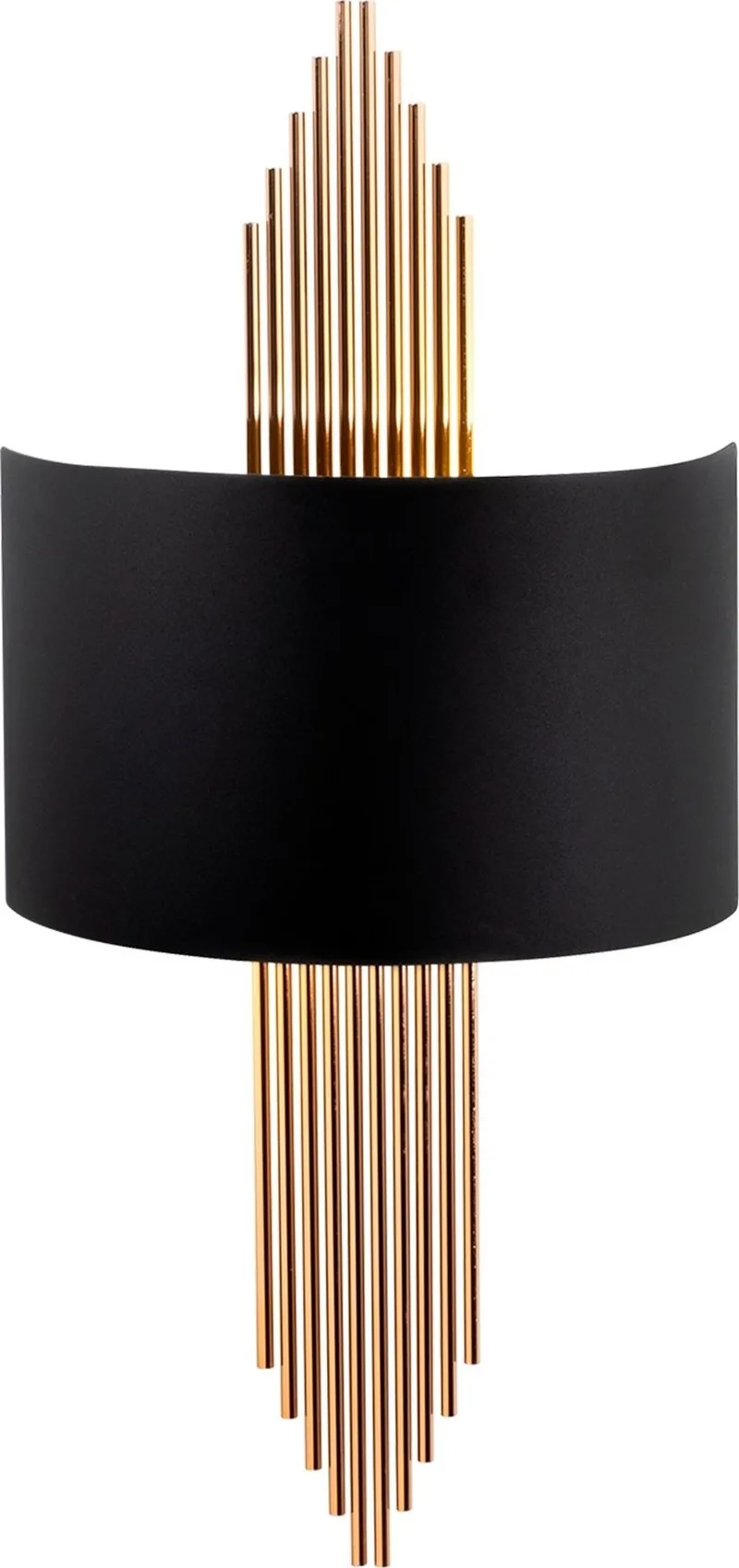 Vägglampa Curve, Svart/koppar