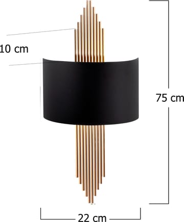 Vägglampa Curve - Svart/koppar - Products - Belysning - Lampor & belysning inomhus - Vägglampa - Väggplafond