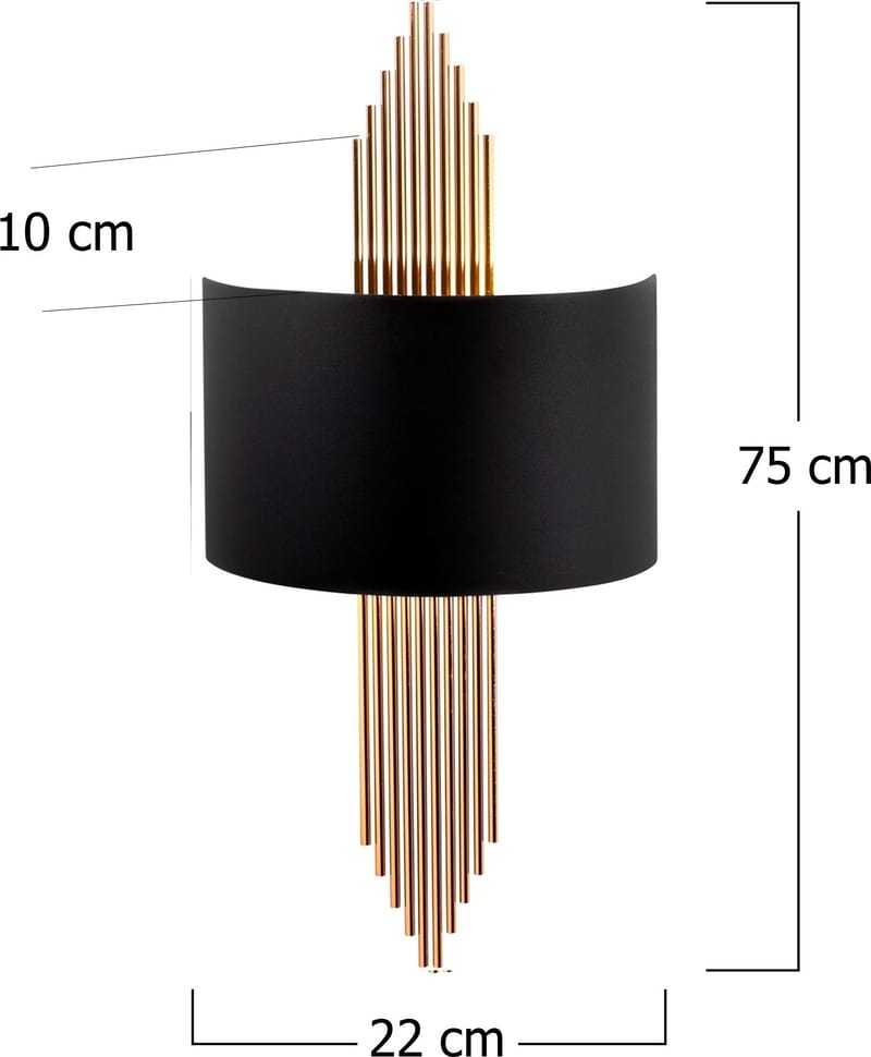 Vägglampa Curve - Svart/koppar - Products - Belysning - Lampor & belysning inomhus - Vägglampa - Väggplafond