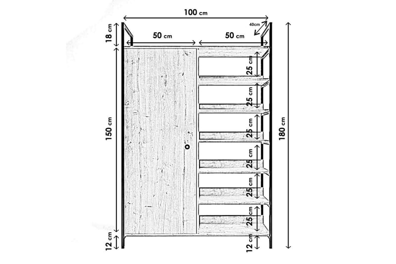 Amerbach Garderob 100x40 cm - Natur - Products - Förvaring - Garderober & garderobssystem