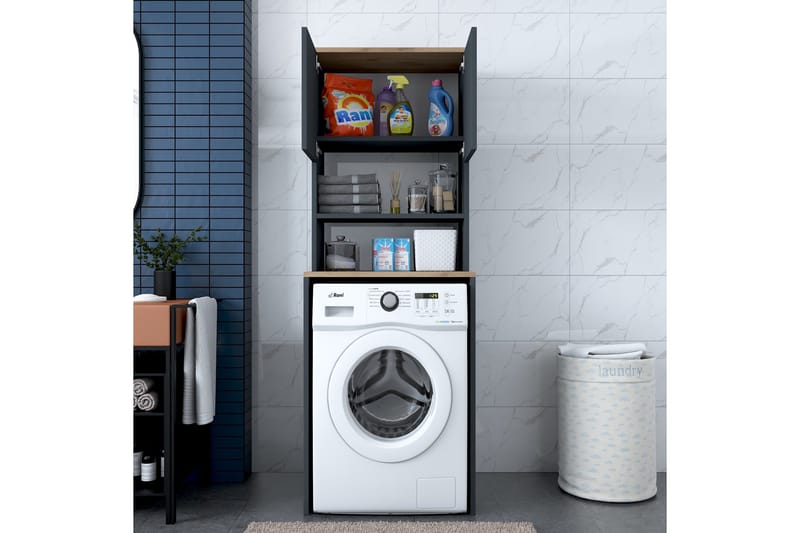 Ramdev Highboard - Valnöt/Antracit - Products - Förvaring - Badrumsförvaring - Tvättställsskåp & kommod