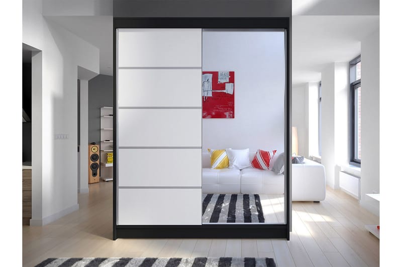 Camino Garderob 58x150 cm LED-belysning - Svartvit - Products - Förvaring - Garderober & garderobssystem