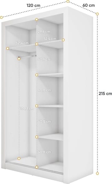 Einar garderob 18 - Vit - Vit - Products - Förvaring - Garderober & garderobssystem