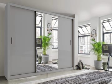 Einar grå garderob 250x215 cm - Grå - Products - Förvaring - Garderober & garderobssystem