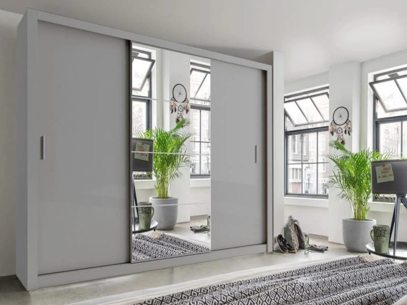 Einar grå garderob 250x215 cm - Grå - Products - Förvaring - Garderober & garderobssystem