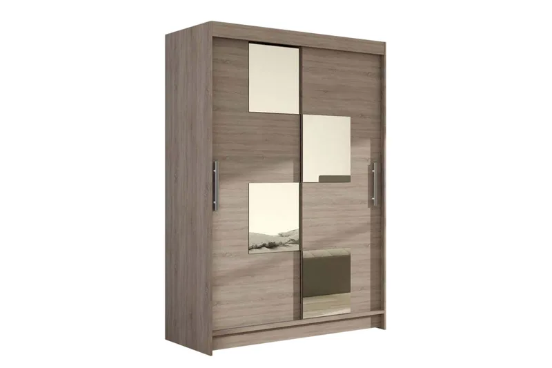 Estella Garderob Skjutdörrar Fyrkantig Spegel - Ljus Ek - Products - Förvaring - Garderober & garderobssystem