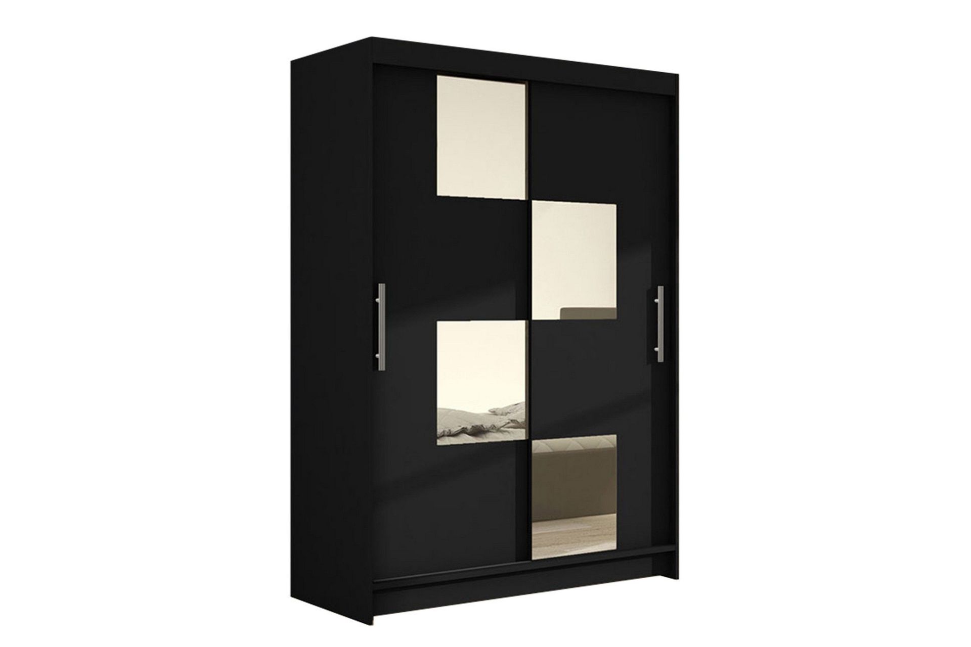 Estella Garderob Skjutdörrar Fyrkantig Spegel