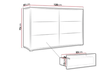Agawal Byrå 120 cm - Beige - Products - Förvaring - Förvaringsmöbler - Byrå
