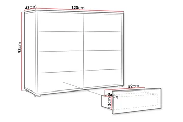 Agawal Byrå 120 cm - Brun - Products - Förvaring - Förvaringsmöbler - Byrå
