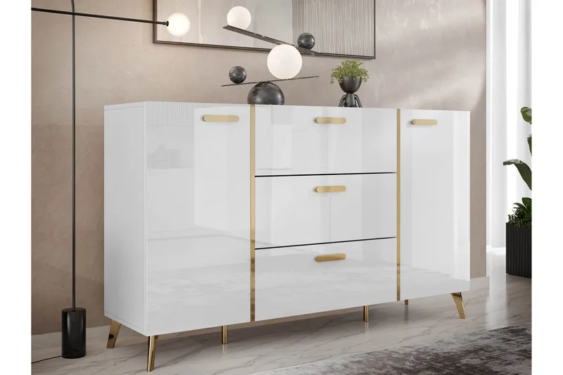 Akihiko Byrå 154 cm - Vit - Products - Förvaring - Förvaringsmöbler - Byrå