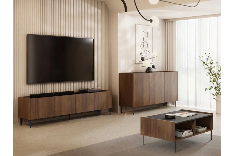 Akihito Möbelset För Vardagsrum - Brun - Products - Förvaring - Förvaringsmöbler - Möbelset för vardagsrum