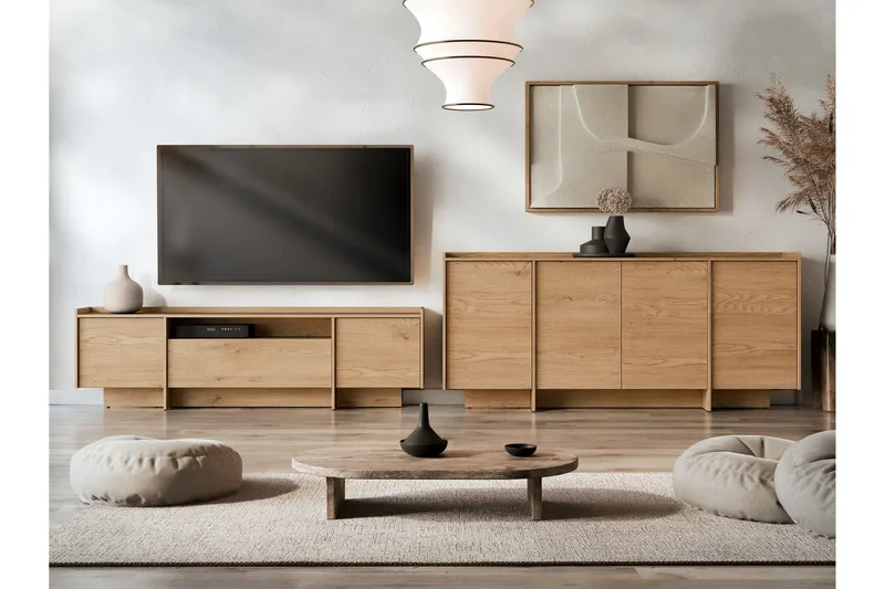 Bellia Möbelset För Vardagsrum - Brun - Products - Förvaring - Förvaringsmöbler - Möbelset för vardagsrum