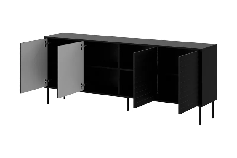 Belonger Byrå 200 cm - Svart/Valnöt - Products - Förvaring - Förvaringsmöbler - Byrå