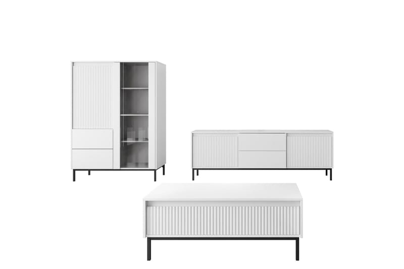 Bjurholm Möbelset För Vardagsrum - Vit - Products - Förvaring - Förvaringsmöbler - Möbelset för vardagsrum