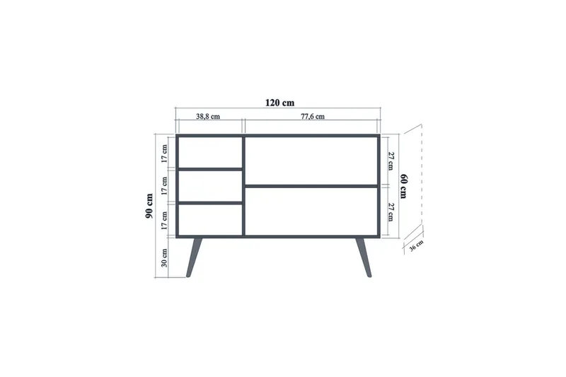 Brokind Skänk 120 cm - Brun - Products - Förvaring - Förvaringsmöbler - Sideboard & skänk