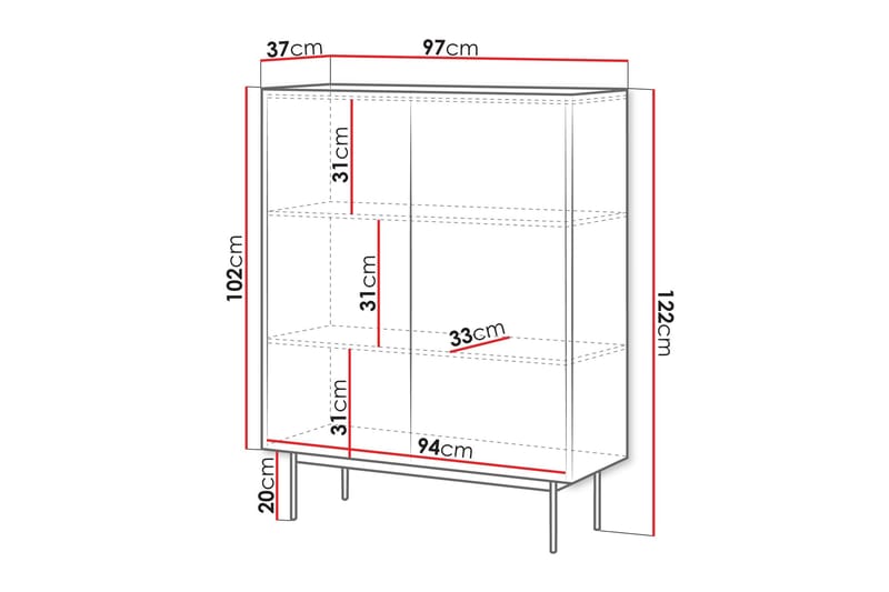 Akansh Byrå 97 cm - Beige - Products - Förvaring - Förvaringsmöbler - Byrå - Hallbyrå