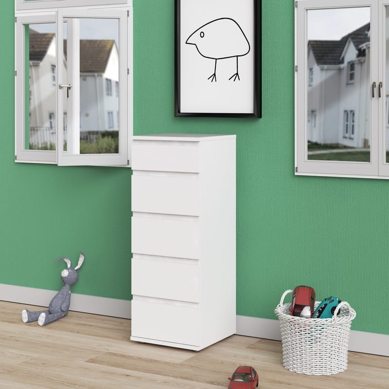 Byrå Nova med 5 Lådor 40 cm - Vit - Products - Förvaring - Förvaringsmöbler - Byrå - Hallbyrå