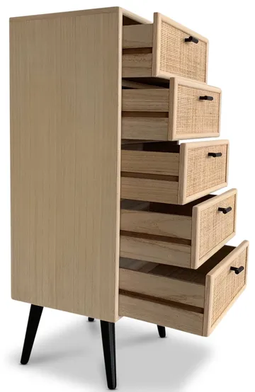 Byrå svart med rotting - React - Ljus ek / svart - Products - Förvaring - Förvaringsmöbler - Byrå - Hallbyrå