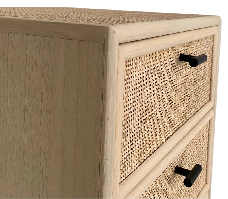 Byrå svart med rotting - React - Ljus ek / svart - Products - Förvaring - Förvaringsmöbler - Byrå - Hallbyrå