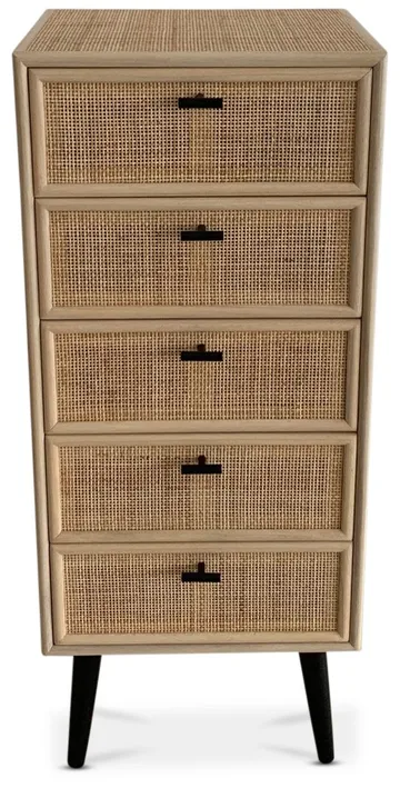 Byrå svart med rotting - React - Ljus ek / svart - Products - Förvaring - Förvaringsmöbler - Byrå - Hallbyrå