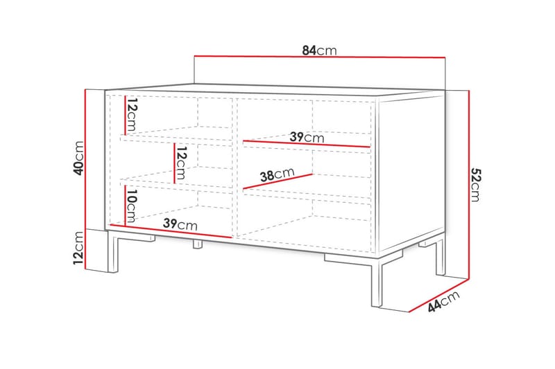 Byrå - Svart|Guld - Products - Förvaring - Förvaringsmöbler - Byrå - Hallbyrå