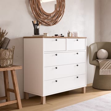 Avero Byrå 90x85,2x40 cm - Vitt och ek - Products - Förvaring - Förvaringsmöbler - Byrå - Hallbyrå