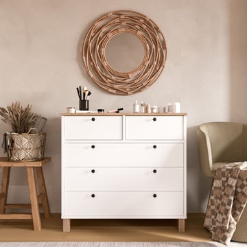 Avero Byrå 90x85,2x40 cm - Vitt och ek - Products - Förvaring - Förvaringsmöbler - Byrå - Hallbyrå