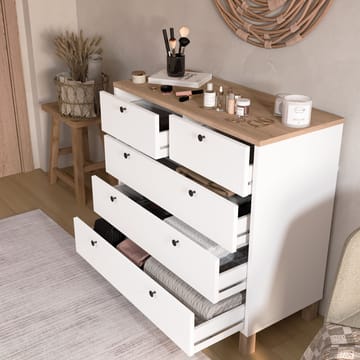 Avero Byrå 90x85,2x40 cm - Vitt och ek - Products - Förvaring - Förvaringsmöbler - Byrå - Hallbyrå