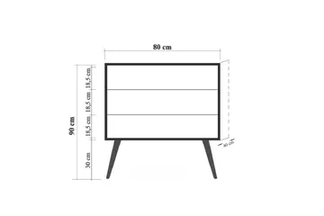 Bertoaria Byrå 80x89 cm Brun - Hanah Home - Products - Förvaring - Förvaringsmöbler - Byrå - Hallbyrå