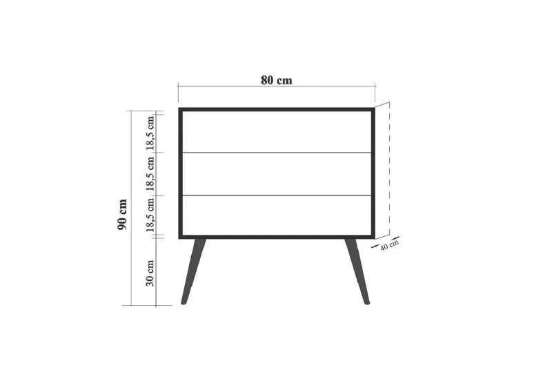 Bertoaria Byrå 80x89 cm Brun - Hanah Home - Products - Förvaring - Förvaringsmöbler - Byrå - Hallbyrå