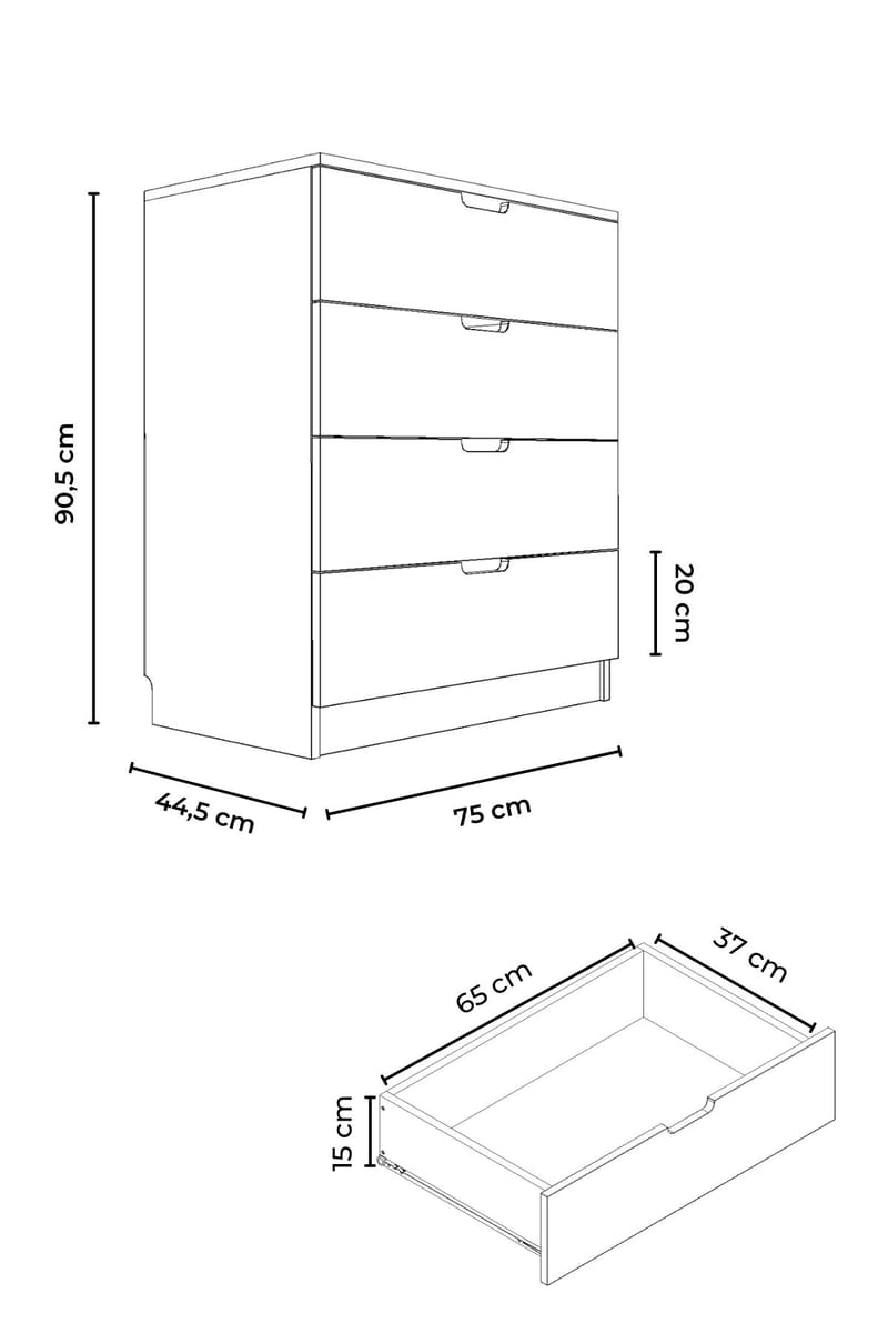 Boran Byrå 75 cm - Products - Förvaring - Förvaringsmöbler - Byrå - Hallbyrå