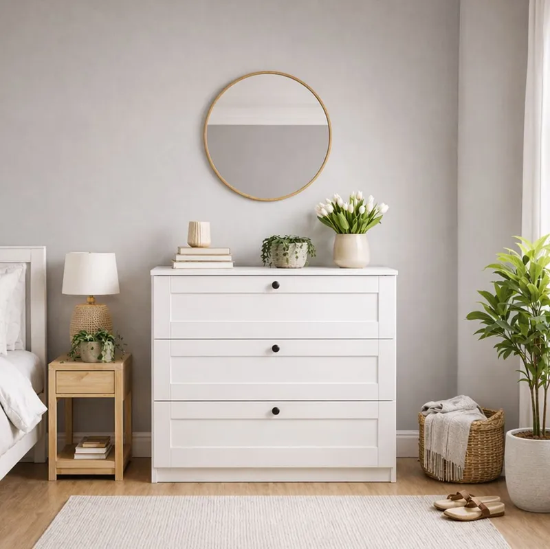 Nagouri Byrå 80x7,5x42,5 cm - Vit - Products - Förvaring - Förvaringsmöbler - Byrå - Hallbyrå
