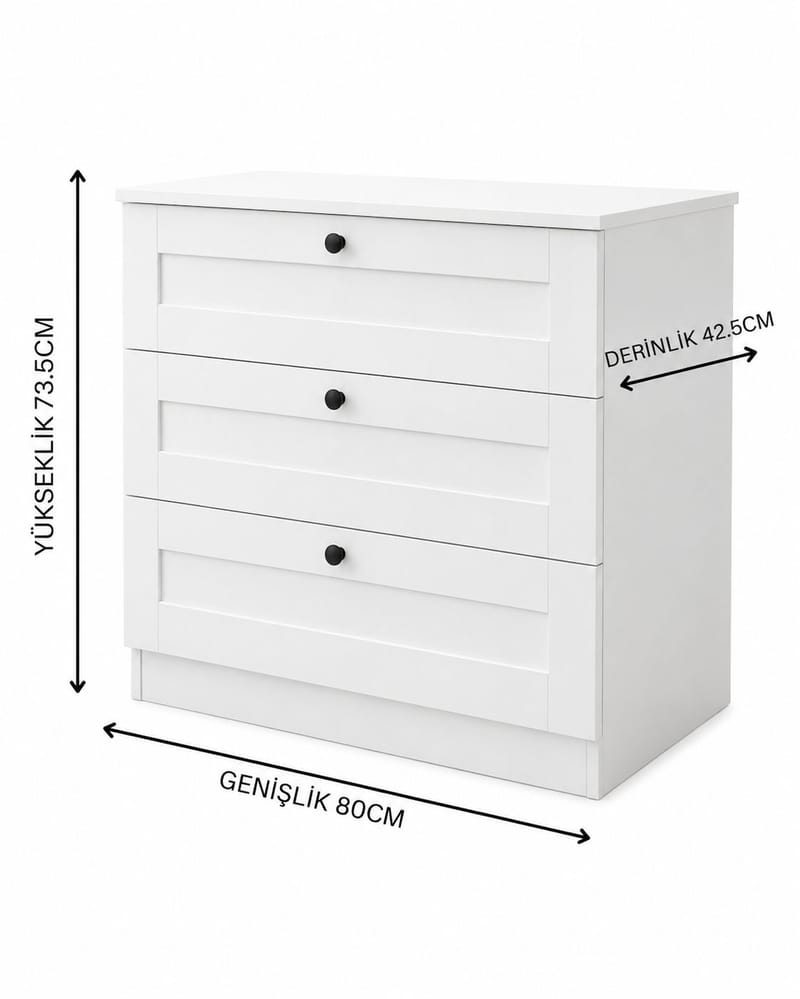 Nagouri Byrå 80x7,5x42,5 cm - Vit - Products - Förvaring - Förvaringsmöbler - Byrå - Hallbyrå