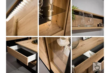 Quant Byrå 41x130 cm - Ek/Svart - Products - Förvaring - Förvaringsmöbler - Byrå - Hallbyrå