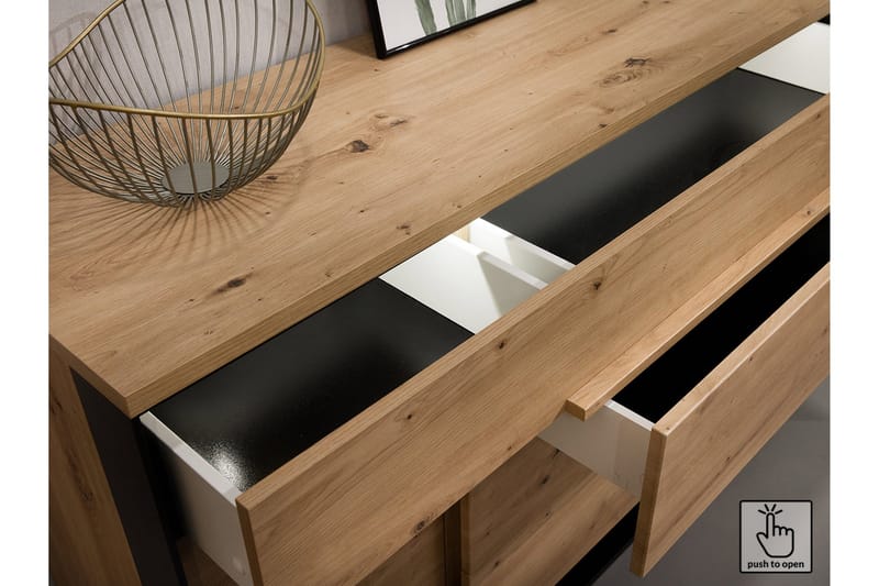 Quant Byrå 41x130 cm - Ek/Svart - Products - Förvaring - Förvaringsmöbler - Byrå - Hallbyrå