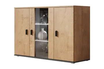 Soho Byrå 41x120 cm LED-belysning - Ek/Svart/Vit/Vit LED - Products - Förvaring - Förvaringsmöbler - Byrå - Hallbyrå