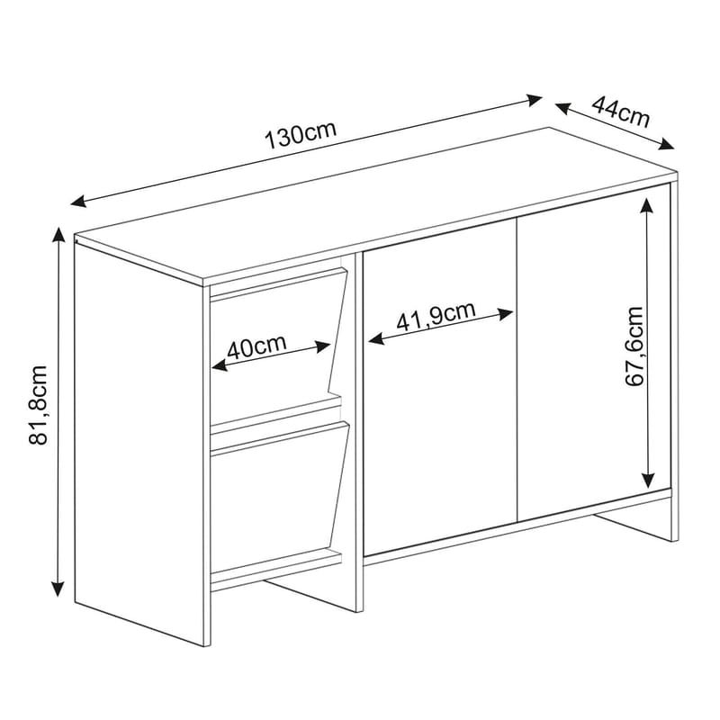 Crala Konsol 130x81,8x44 cm - Antracit - Products - Förvaring - Förvaringsmöbler - Sideboard & skänk