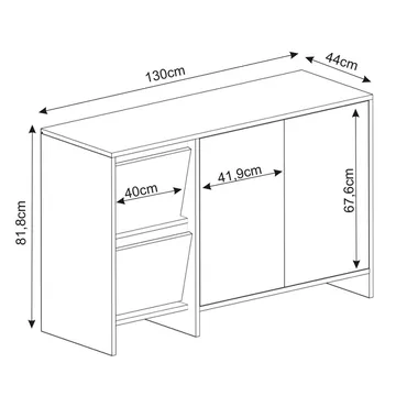 Crala Konsol 130x81,8x44 cm - Valnöt - Products - Förvaring - Förvaringsmöbler - Sideboard & skänk