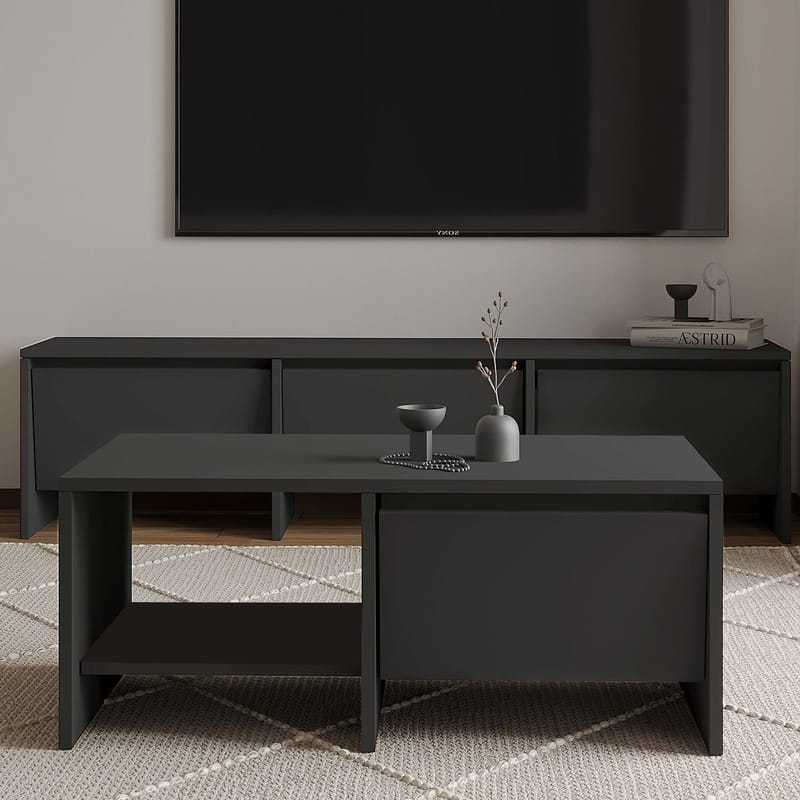Crala Vardagsrumsmöbelset 160x40x35 cm - Antracit - Products - Förvaring - Förvaringsmöbler - Möbelset för vardagsrum